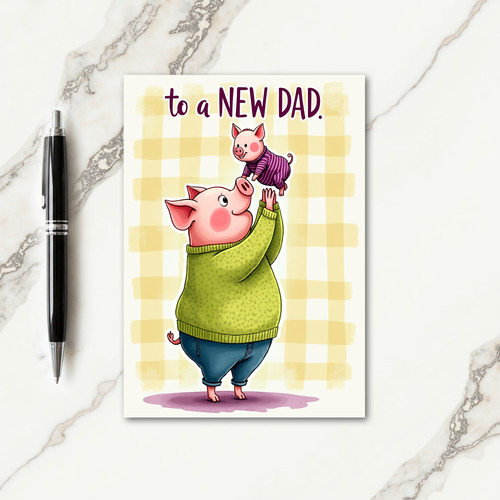 Sweet Fathers Day Pig Art Card