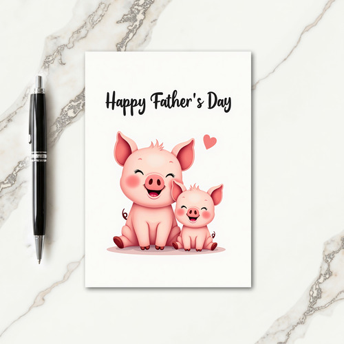 Sweet Fathers Day Piglets Card