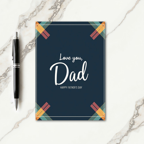 Sweet Fathers Day Plaid Pattern Card
