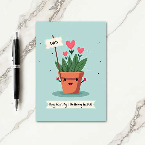 Sweet Fathers Day Plant Pot Card
