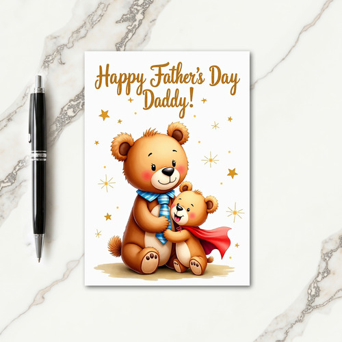 Sweet Fathers Day Plush Bear Card