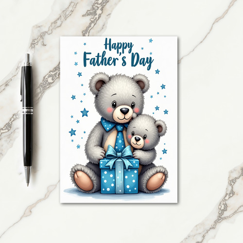 Sweet Fathers Day Plush Gift Card