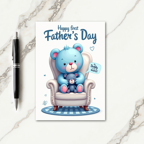 Sweet Fathers Day Plush Hug Card