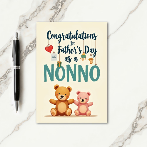 Sweet Fathers Day Plush Toy Card