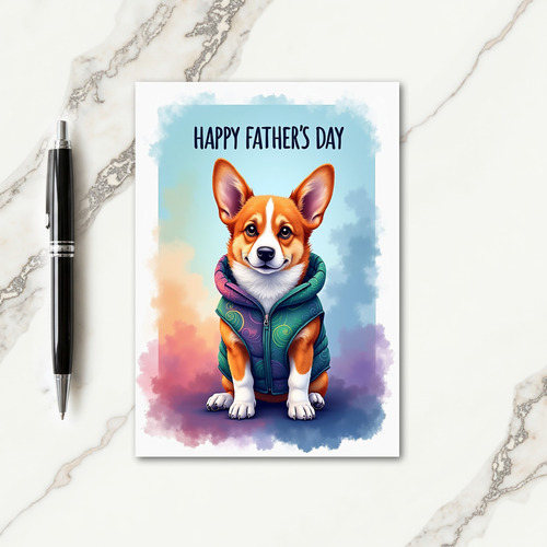 Sweet Fathers Day Pup Portrait Card