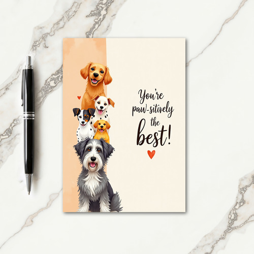 Sweet Fathers Day Pup Stack Card