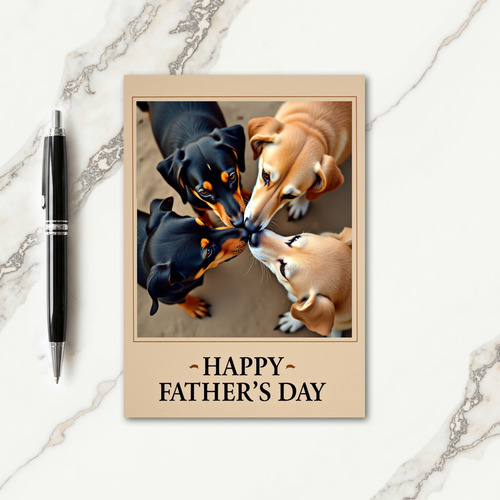 Sweet Fathers Day Puppies Card