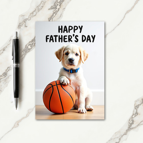 Sweet Fathers Day Puppy Ball Card