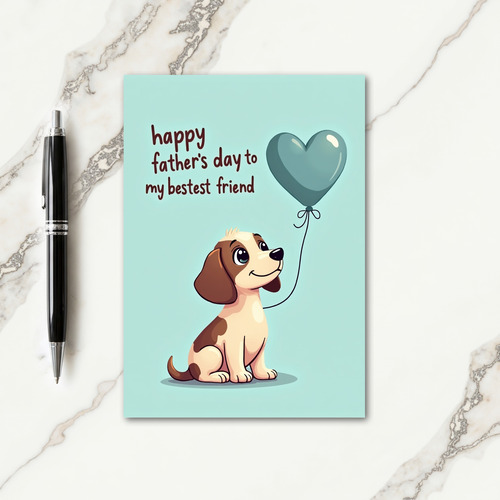 Sweet Fathers Day Puppy Balloon Card