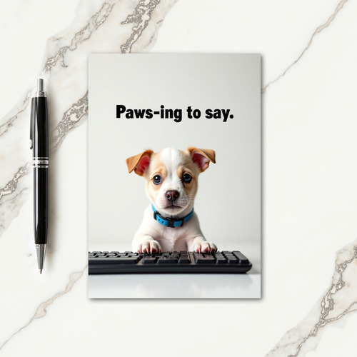 Sweet Fathers Day Puppy Note Card