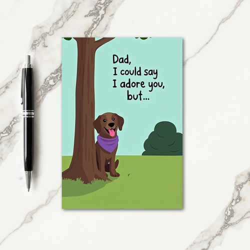 Sweet Fathers Day Puppy Peek Card