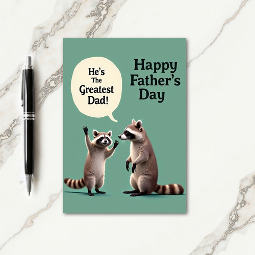 Sweet Fathers Day Raccoons Card