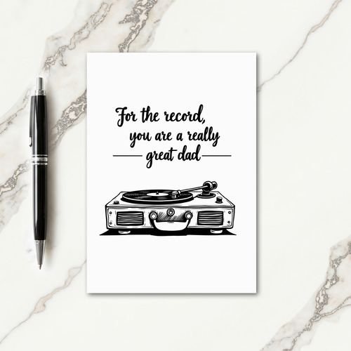 Sweet Fathers Day Record Player Card
