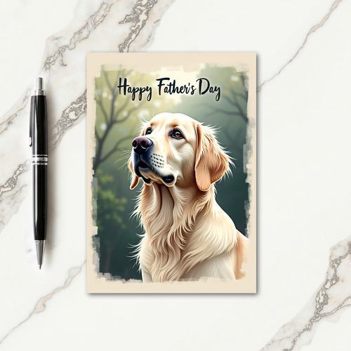 Sweet Fathers Day Retriever Card