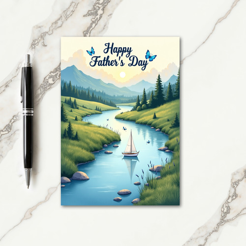 Sweet Fathers Day River View Card