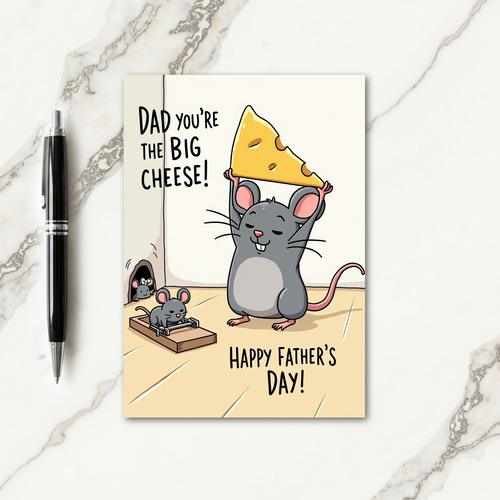 Sweet Fathers Day Rodent Cheese Card
