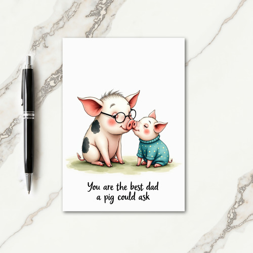 Sweet Fathers Day Snout Nuzzle Card