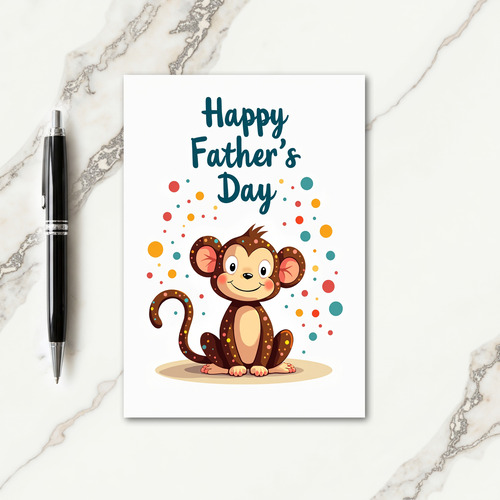 Sweet Fathers Day Spotty Monkey Card