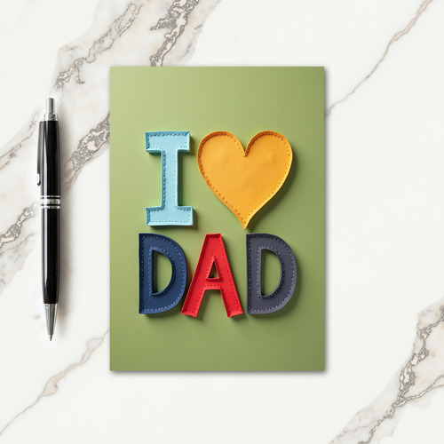 Sweet Fathers Day Stitched Card