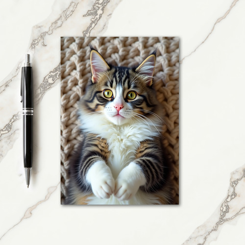 Sweet Fathers Day Tabby Cat Card