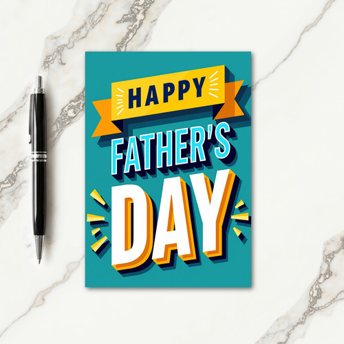 Sweet Fathers Day Teal Burst Card