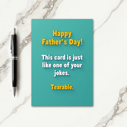 Sweet Fathers Day Teal Design Card