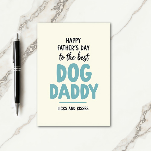 Sweet Fathers Day Teal Dog Card