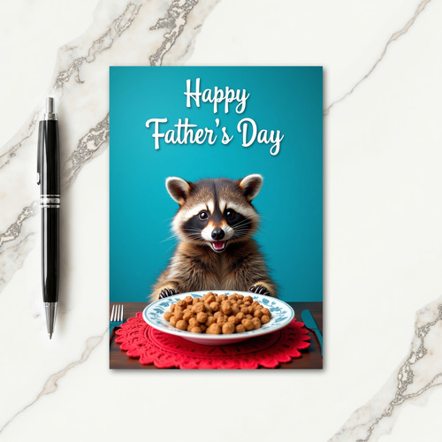 Sweet Fathers Day Teal Fur Card