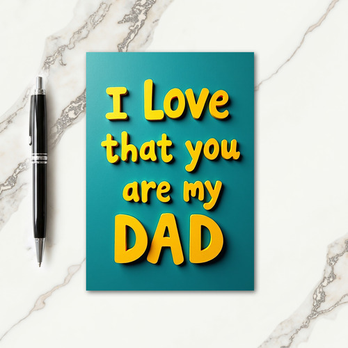 Sweet Fathers Day Teal Glow Card