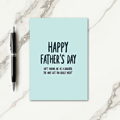 Sweet Fathers Day Teal Graphic Card