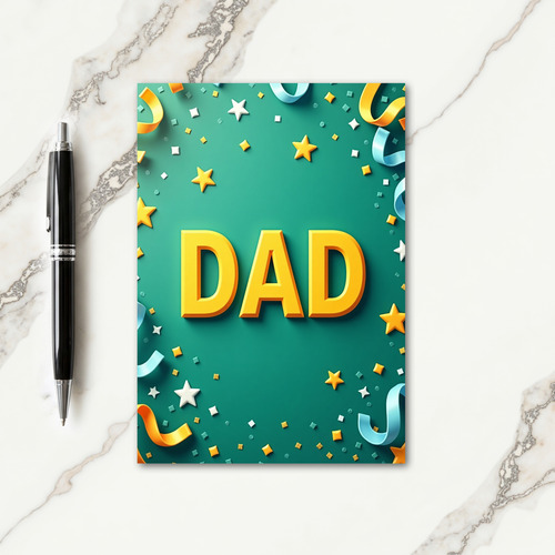 Sweet Fathers Day Teal Letter Card