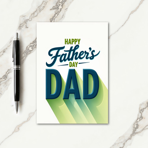 Sweet Fathers Day Teal Script Card
