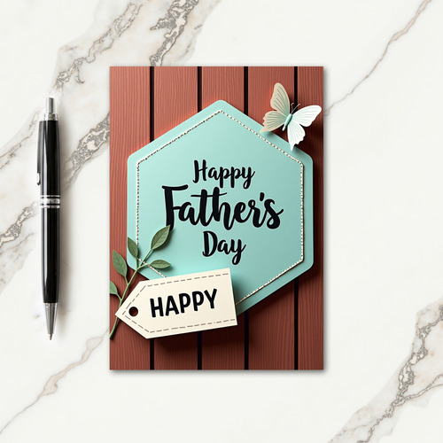 Sweet Fathers Day Teal Sign Card