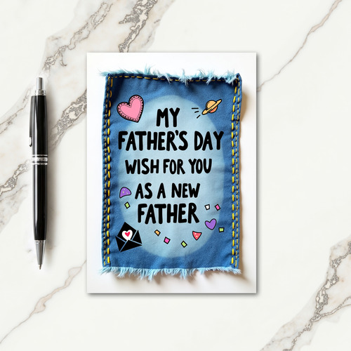 Sweet Fathers Day Textile Art Card