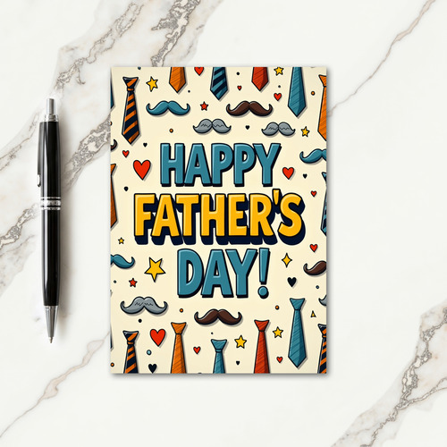 Sweet Fathers Day Tie Pattern Card