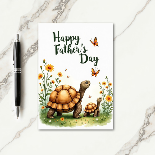 Sweet Fathers Day Turtle Walk Card
