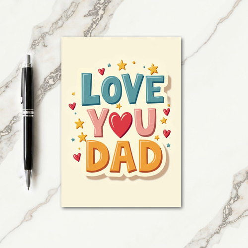 Sweet Fathers Day Type Art Card