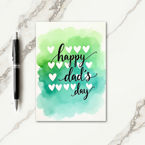 Sweet Fathers Day Watercolor Card