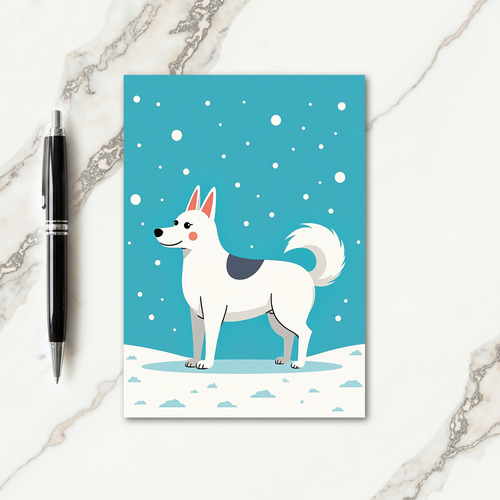 Sweet Fathers Day Winter Dog Card