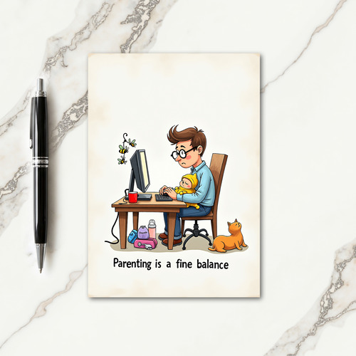Sweet Fathers Day Work Scene Card
