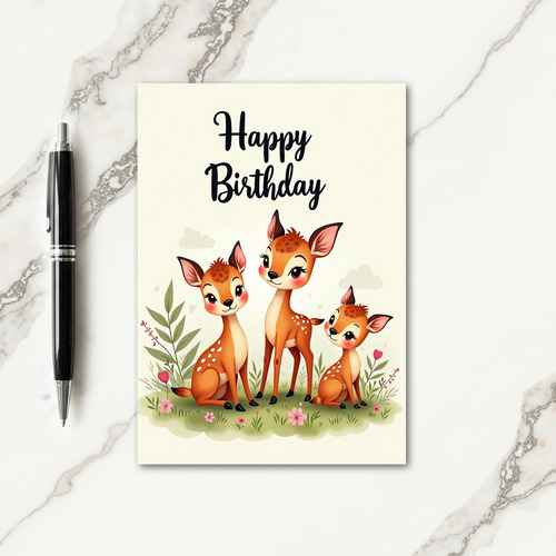 Sweet Fawn Birthday Card