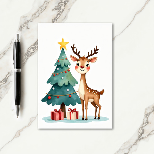 Sweet Fawn Christmas Card