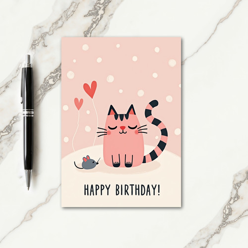 Sweet Feline Friend Birthday Card