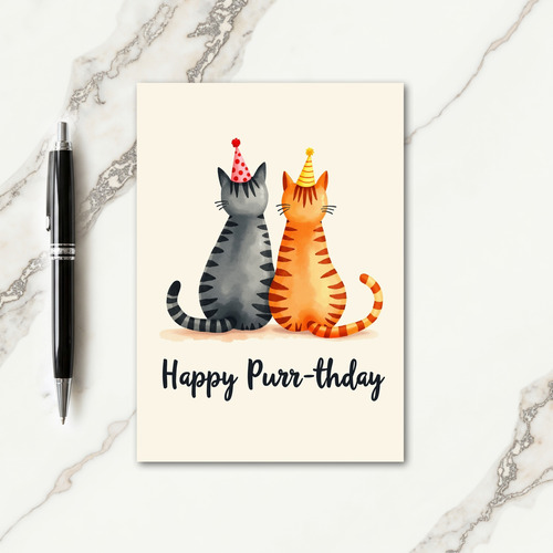 Sweet Feline Friends Birthday Card