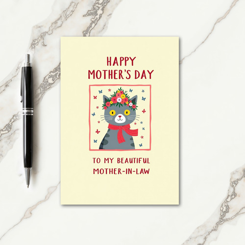 Sweet Feline Mothers Day Art Card