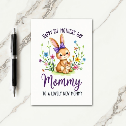Sweet First Mothers Day Bunny Card