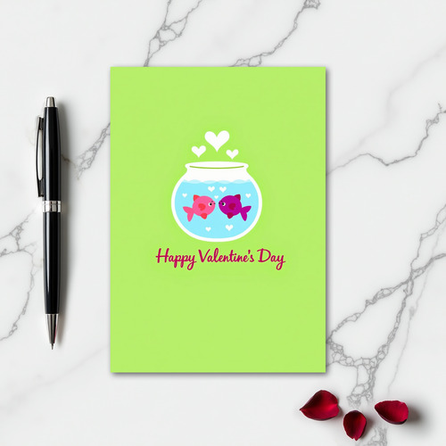 Sweet Fish Kiss Vintage Card