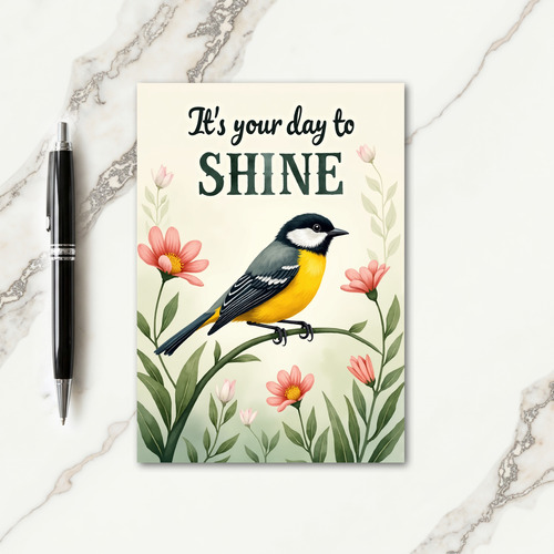 Sweet Floral Bird Birthday Card
