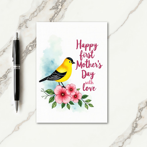 Sweet Floral Bird Mothers Day Card
