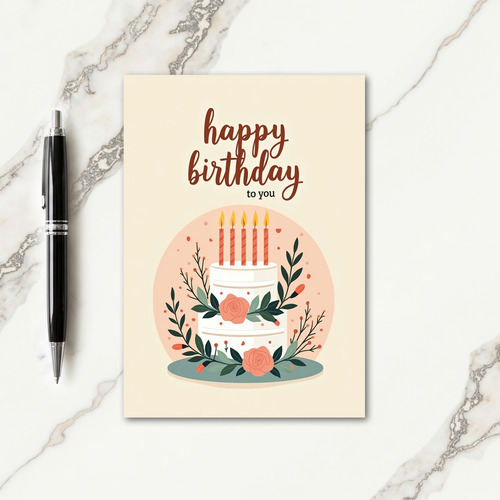 Sweet Floral Cake Card
